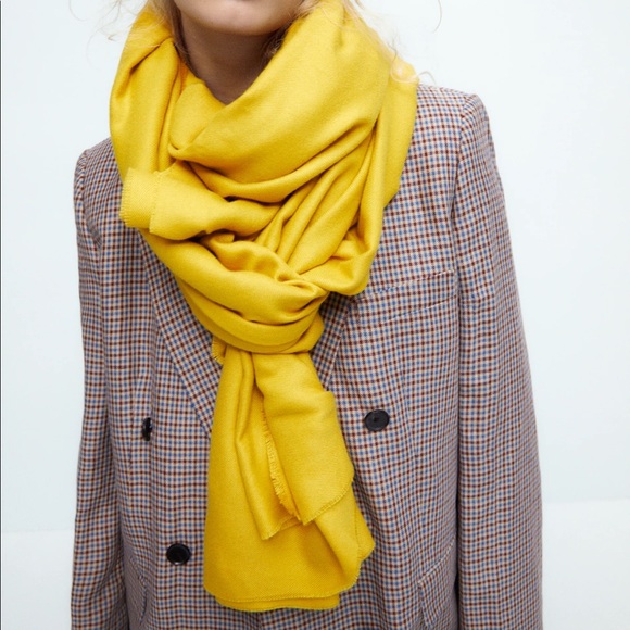 Zara blanket scarf mustard yellow - Picture 1 of 3